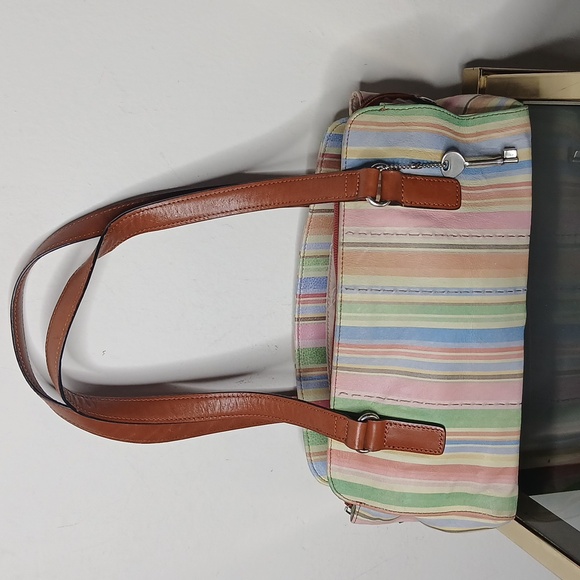 Fossil multi color striped hand bag y2k - Picture 1 of 16